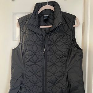 Black Quilted North Face Vest